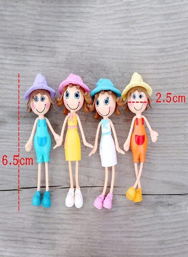 BHOOLU&GOOLU Summer Sunshine Girl Doll Cartoon Figurines (4 pcs/Set) - Image 3